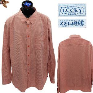 Lucky Brand XXL Red Micro Check 100% Cotton L/S